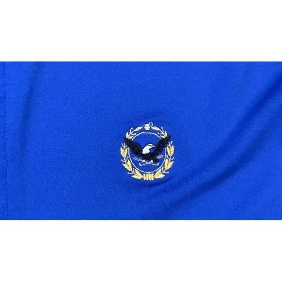 B. Draddy Men's Embroidered Logo‎ Blue 1/4 Zip Pullover Size Large